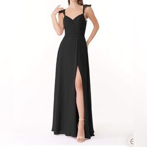 AZAZIE EMILY
Black A-Line Ruched Chiffon Dress Used